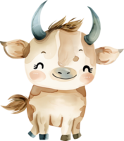 Cute Oryx watercolor png