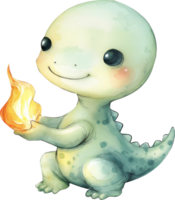 mignonne salamandre et Feu aquarelle png