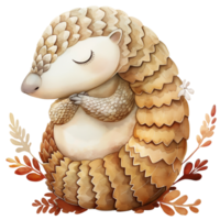 Cute Pangolin watercolor png