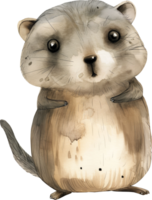 Cute Hyrax watercolor png