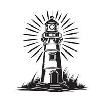 Lighthouse vintage engraving Stock Design Images isolated on white vector