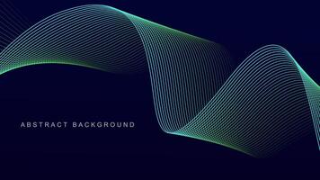 Abstract blue wave line pattern on dark blue background. Futuristic technology concept. Suit for banner, poster, cover, brochure, flyer, website vector