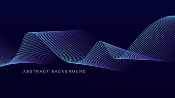 Abstract blue wave line pattern on dark blue background. Futuristic technology concept. Suit for banner, poster, cover, brochure, flyer, website vector