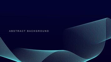 Abstract blue wave line pattern on dark blue background. Futuristic technology concept. Suit for banner, poster, cover, brochure, flyer, website vector