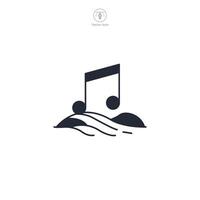 música notas icono tema símbolo ilustración aislado en blanco antecedentes vector