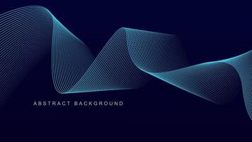 Abstract blue wave line pattern on dark blue background. Futuristic technology concept. Suit for banner, poster, cover, brochure, flyer, website vector