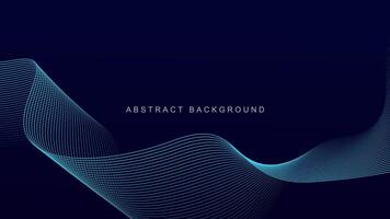 Abstract blue wave line pattern on dark blue background. Futuristic technology concept. Suit for banner, poster, cover, brochure, flyer, website vector