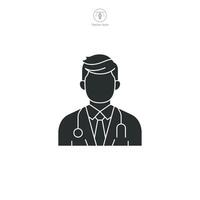 Doctor Icon. Medical or Healthcare theme symbol illustration isolated on white background vector