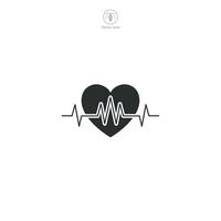 Heartbeat Icon. Medical or Healthcare theme symbol illustration isolated on white background vector