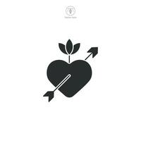 Heart with Arrow Icon symbol illustration isolated on white background vector