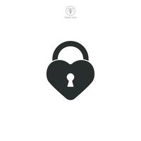 corazón con bloquear icono símbolo ilustración aislado en blanco antecedentes vector