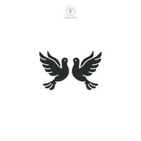 Pair of Dove Icon symbol illustration isolated on white background vector