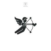 enamorado Cupido flecha icono símbolo ilustración aislado en blanco antecedentes vector