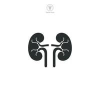Kidneys Icon. Medical or Healthcare theme symbol illustration isolated on white background vector