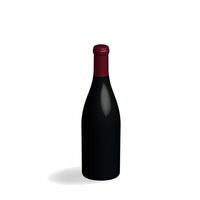 Wine bottle mockup on white background vector