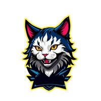 Cat head logo mascot design vector