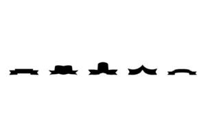 Simple ribbon ornament icon set vector