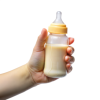 une la personne est en portant une bouteille de Lait png