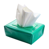 A green box with a white tissue inside png