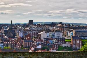 Panoramic View of Coastal Town in Whitby, North Yorkshire photo