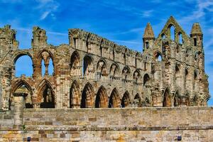 Historic Stone Abbey Ruin in Whitby, North Yorkshire photo