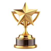 A golden trophy with a star on top png