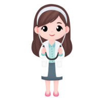 Illustration of a cute female doctor png