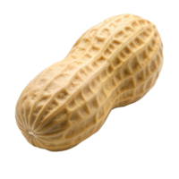 A single peanut in its shell, isolated on a transparent background. The peanut is facing slightly to the right, showcasing its texture png