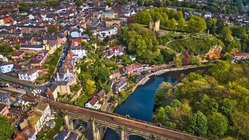 Charming Riverside Town from Above in Knaresborough, Yorkshire photo