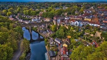 idílico pueblo aéreo ver en knaresborough, Yorkshire foto