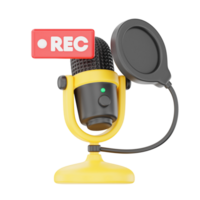 Mic Record 3D Podcast Illustration for uiux, web, app, infographic, etc png