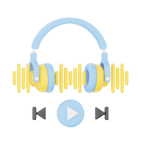 escucha a podcast 3d podcast ilustración para uiux, web, aplicación, infografía, etc png