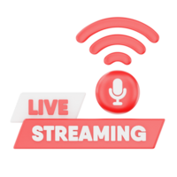 Live Streaming 3D Podcast Illustration for uiux, web, app, infographic, etc png