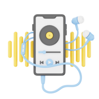 Audio Player 3D Podcast Illustration for uiux, web, app, infographic, etc png