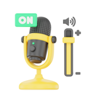 Mic On 3D Podcast Illustration for uiux, web, app, infographic, etc png