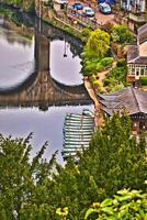 Riverside Serenity with Moored Boats in Knaresborough, North Yorkshire photo