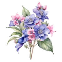 aquarelle fleur bouquet, aquarelle conception png