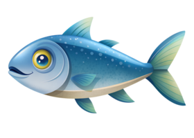 cartoon style illustration of cute sardine fish islated on background png