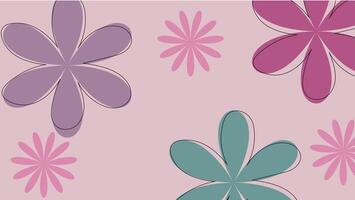 BOHO Inspired Flower Background, Digital Floral Wallpaper vector