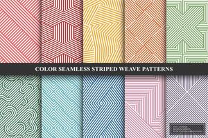 Collection of colorful geometric patterns. striped fabric tileable textures. Endless unusual textile prints. You can find seamless backgrounds is swatches panel vector