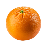 a ripe orange is shown on a transparent background. png