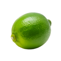 a green lime is shown on a transparent background. png