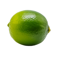 a green lime is shown on a transparent background. png