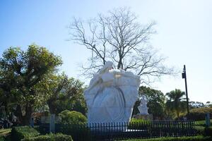Nagasaki, Japan - December 8, 2023 - Image of Statue of Peace at Peace Park in Nagasaki, JP. The park is located near the hypocenter of the atomic bombing photo