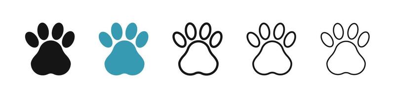 Paw icon set. vector