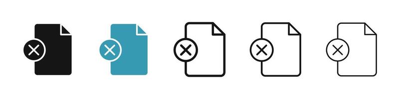 Delete document icon vector