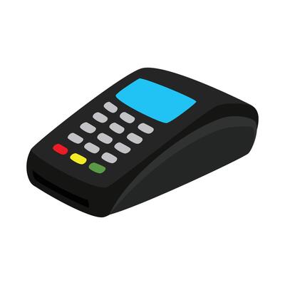 point of sale design. card transaction machine sign and symbol.