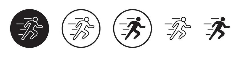 Running icon set. vector