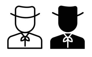 Cowboy icon set. vector