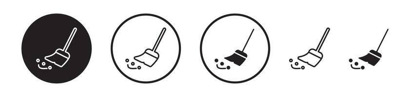 Broom icon set. vector